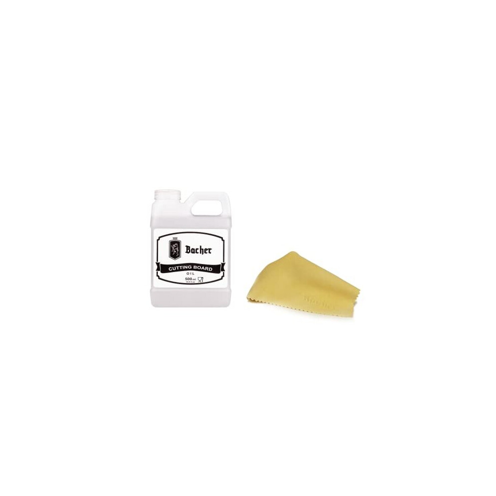 Bacher Worktop Oil 500Ml - Food Grade Mineral Oil - 100% Safe Natural Wood Oil For Protects And Restore Cutting Boards, Butcher Block, Kitchen Worktop 5907713351236