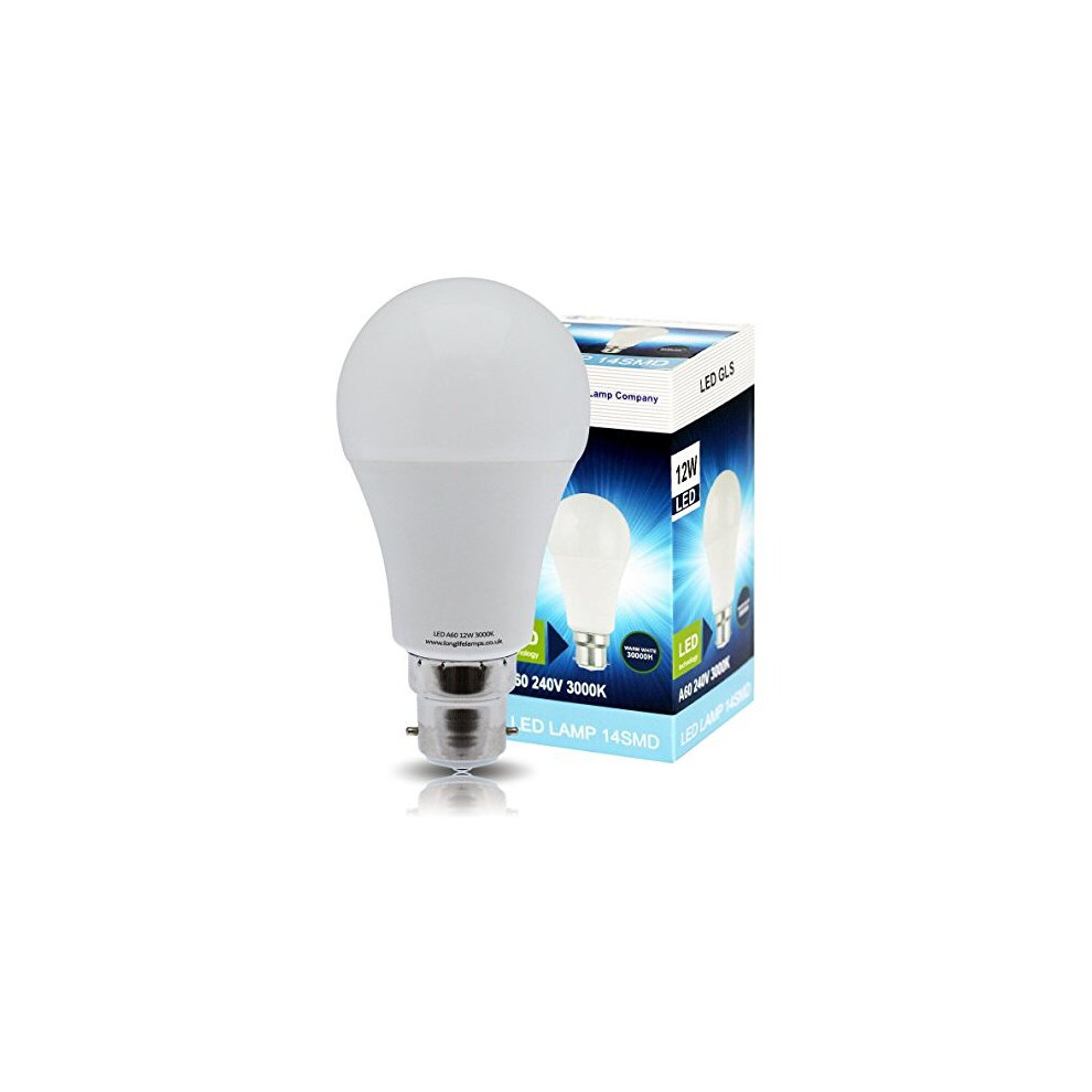 Long Life Lamp Company 3 x 12w GLS LED Light Bulb B22 Bayonet Very Bright 12w = 120w Warm White A60 Energy Saving Replacement