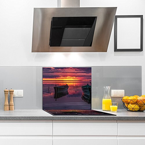 Ceramic Induction Hob Protector Cover 60 cm x 52 cm | Kitchen Wall Splashback | Large Chopping Board | Universal Tempered Glass Panel | Worktop Saver 2