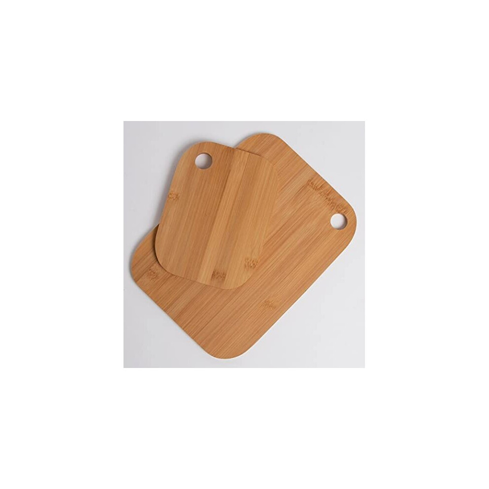 Set of 2 Anti-Bacterial Bamboo Chopping Boards Wooden Cutting Board Large 30x22.5cm Small 20x15cm