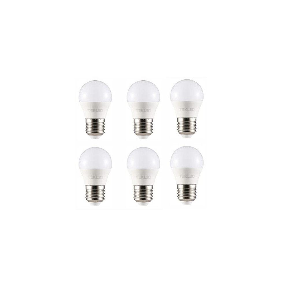 TEKLED? G45 Golf Ball DIMMABLE LED Bulbs | E27 Edison Screw | Energy Saving 5W Light Bulb 40W Incandescent Bulb Equivalent | 2700K 400LM | 6-Pack |