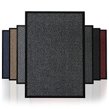 Barrier Door Mat Heavy Duty Rubber Non-Slip Floor & Kitchen Mat Easy Clean Absorbent Soft Feel Entrance Rug Floor Mat (Charcoal, 50x80 cm)