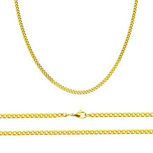 Aplstar 2mm Gold-Plated Curb Chain Necklace, 18ct Real Gold-Plated, Nickel- and Cadmium-Free, 16–24in (40–60cm)