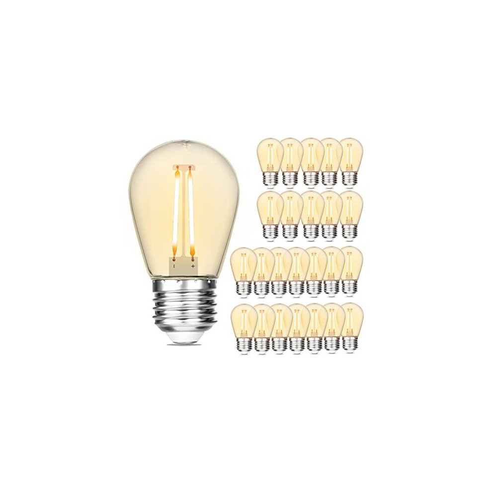 BESLAM S14 2W LED Filament Bulbs, 2200K Warm White Plastic Edison Bulb Equivalent to 40W, 130LM E27 Base for Waterproof Outdoor String Lights Bulb