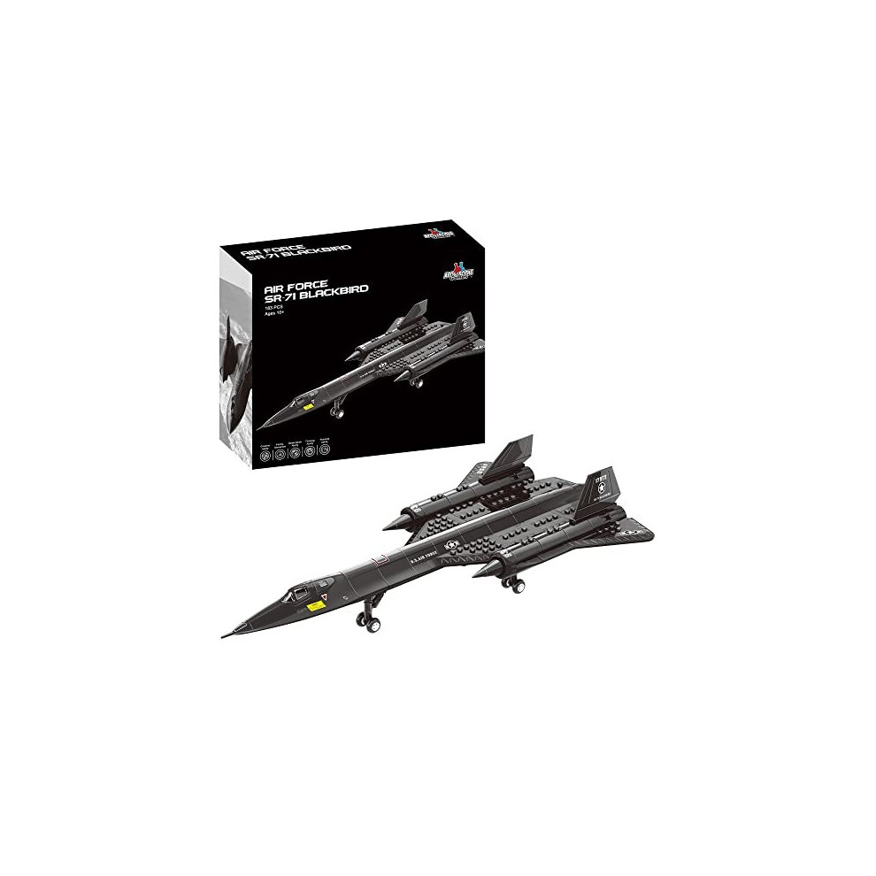 APOSTROPHE Games SR-71 Blackbird Jet Building Block Set ? 183 Pcs Blackbird Jet Building Toys Set ? Building Block Plane Toy for Kids Older Than 10