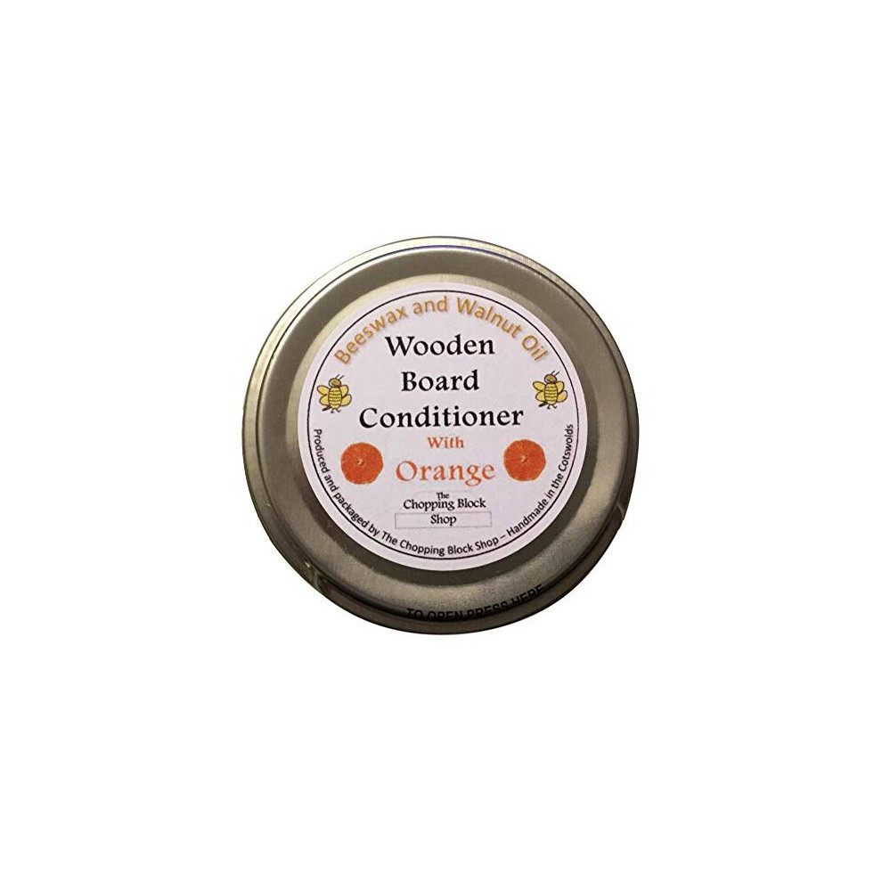 The Chopping Block Shop Beeswax And Walnut Oil Wooden Board Conditioner With Orange (100G Tin) 638170106637