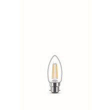 Philips LED Premium Classic Clear Glass Candle Filament Light Bulb [B22 Bayonet Cap] Warm White 2700K, 4W Indoor Home Lighting.
