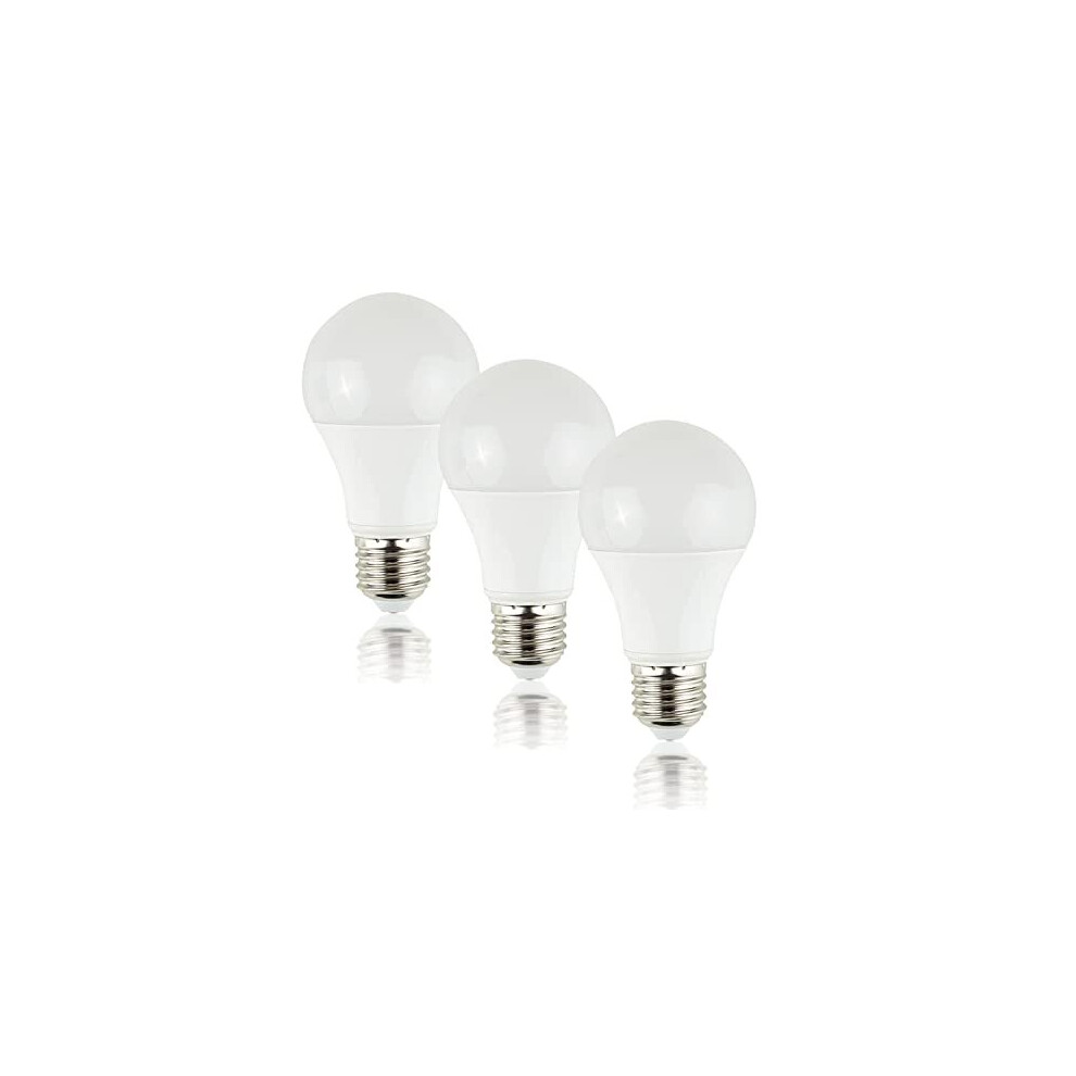 3 Pack E27 White Thermal Plastic GLS LED 6W Cool White 6500K 500lm Light Bulb