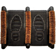 JobSite Mud Scrubber Rubber Brush Mat - Scrub & Scrape Muddy Shoes