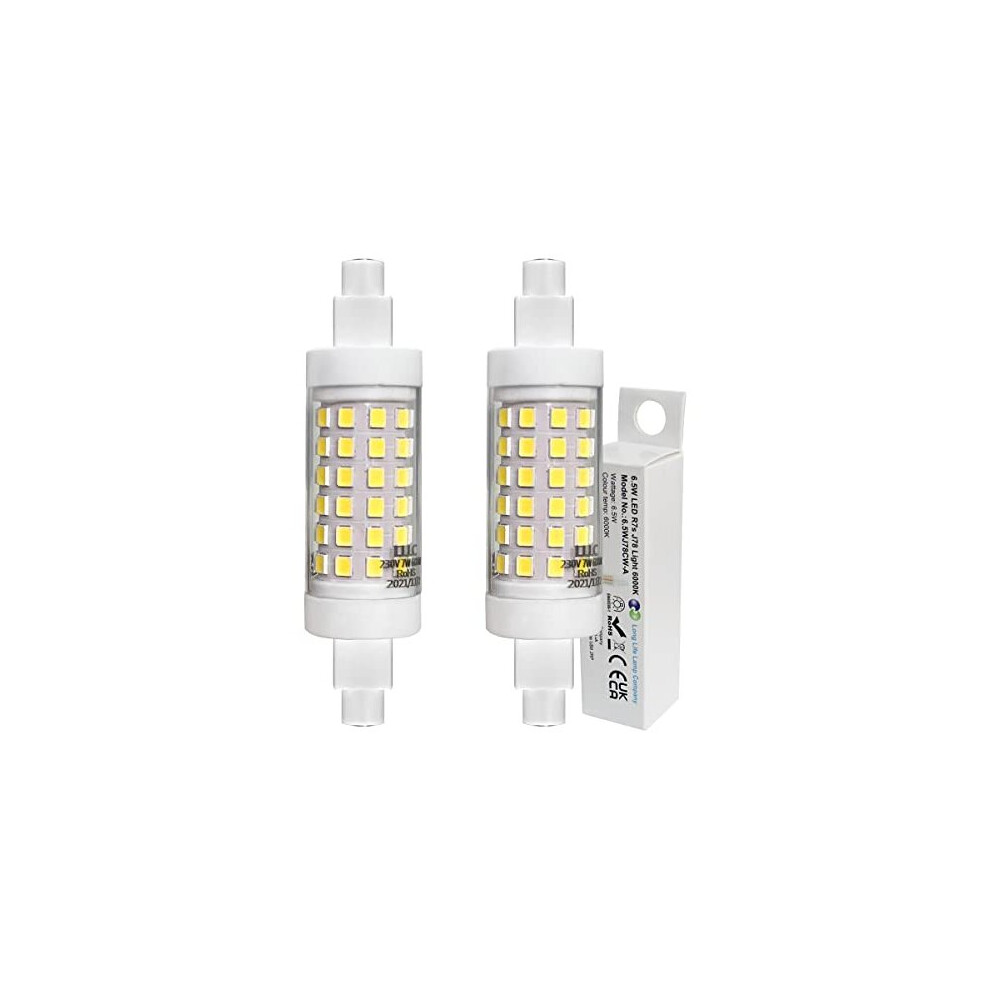 2 x R7S 78mm LED J78 Halogen Replacement 6.5w 6000k Flood Light Linear Bulb-image-OPC-PB9BD27-NEW