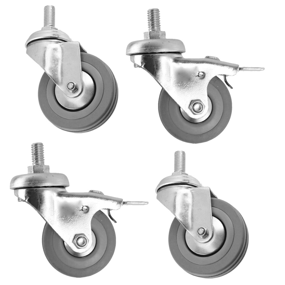 Castor Wheel Trolley 50mm M10 Threaded Swivel Braked 4 x Caster Wheels + Nuts