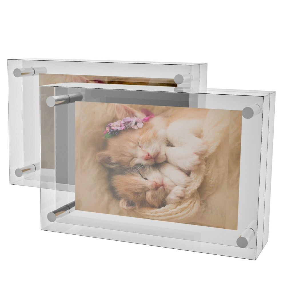 Intirilife Magnetic acrylic picture frame40.2 x 60.2 x 7.9ches Picture frame frameless clear-image-OPC-PB9BDRB-NEW