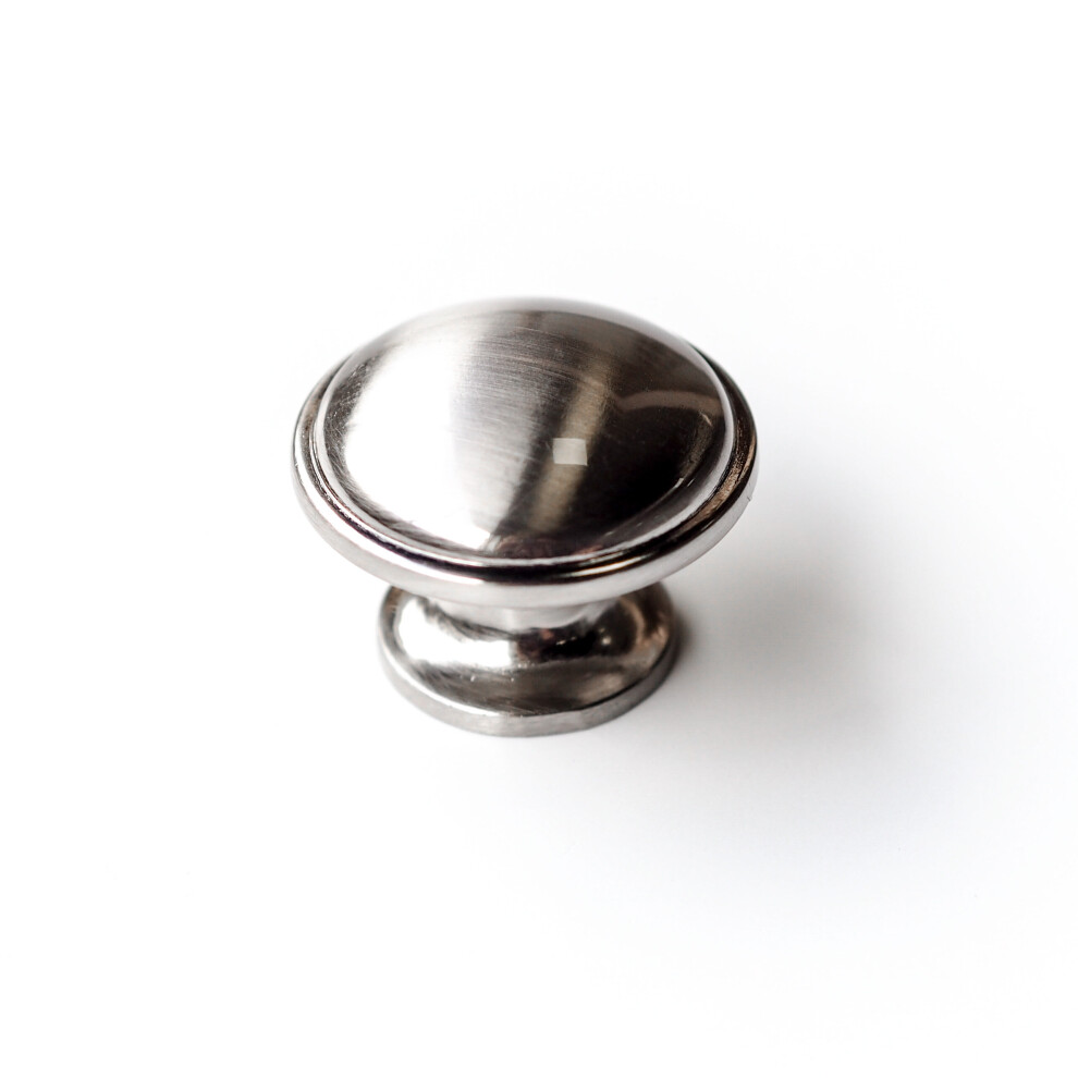 Brushed Nickel Shaker Round Knob Handle 5060796701753