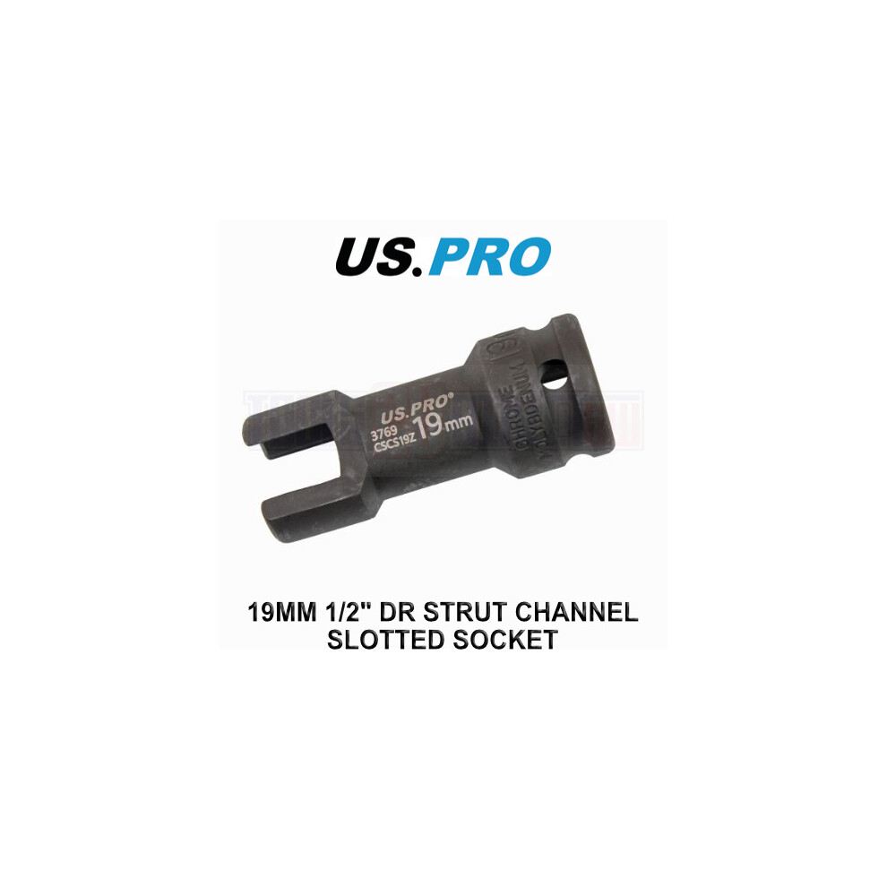 US PRO Tools 19mm Strut Channel Slotted Socket Unistrut Type Length 72mm 1/2" DR 3769