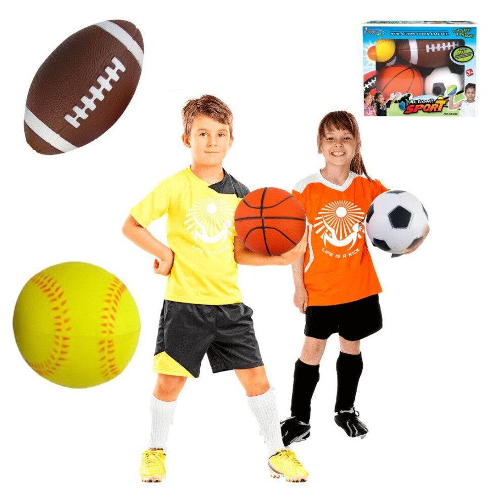 Coo11 3 in 1 Football Soccer & Baseball Set, Sports Ball, Sets for Outdoor & Indoor Play, Fun Game, Perfect Gift for 3 Years Above Kids