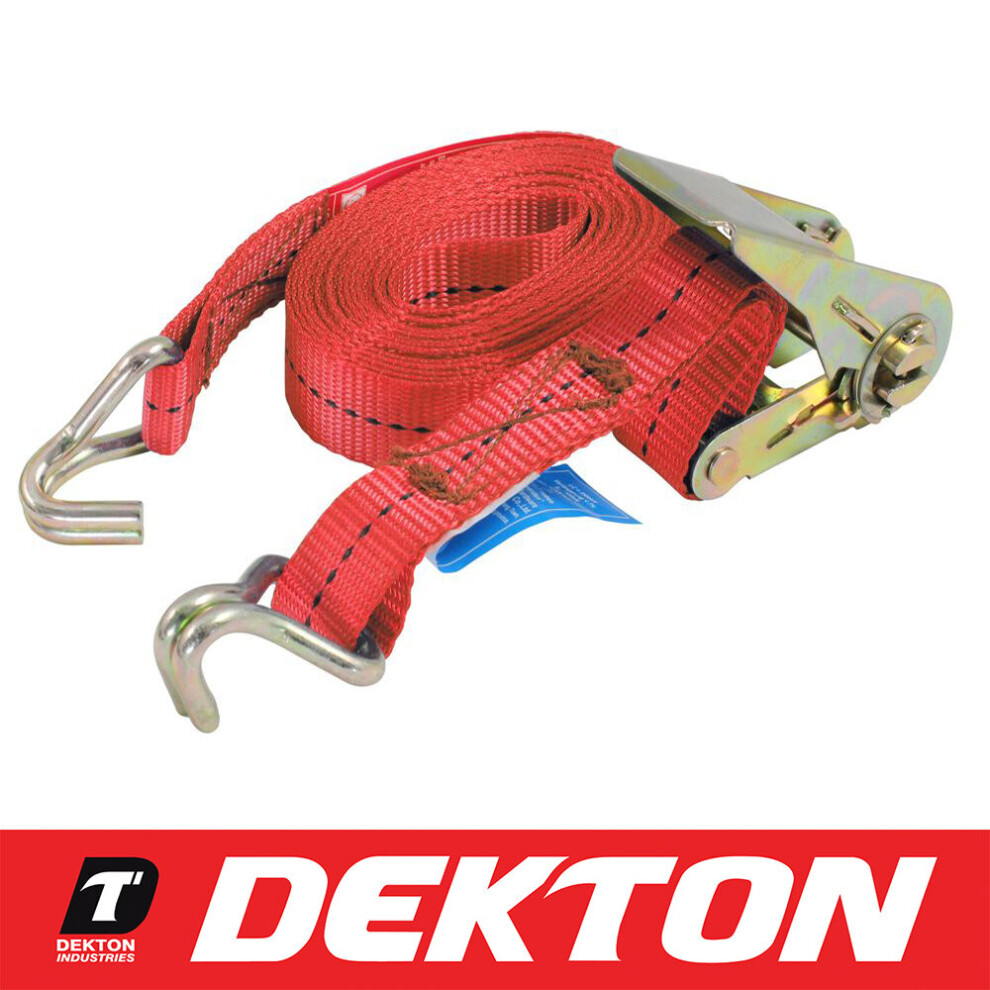 Dekton Durable Home Ratchet Straps Quick Release Lever Tie Downs Endless Strap 5055441407920