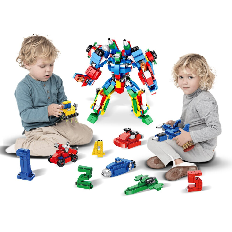 Coo11 Transforming Robot Building 12 IN 1 Set Toy Blocks Construction Building Bricks, Engineering Vehicles Toy, Education Kit for Kids 6-12 Years