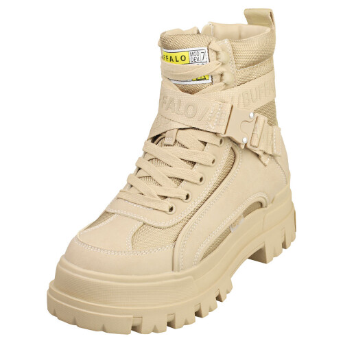 Buffalo (6.5) Buffalo Aspha Com1 Womens Platform Boots in Beige