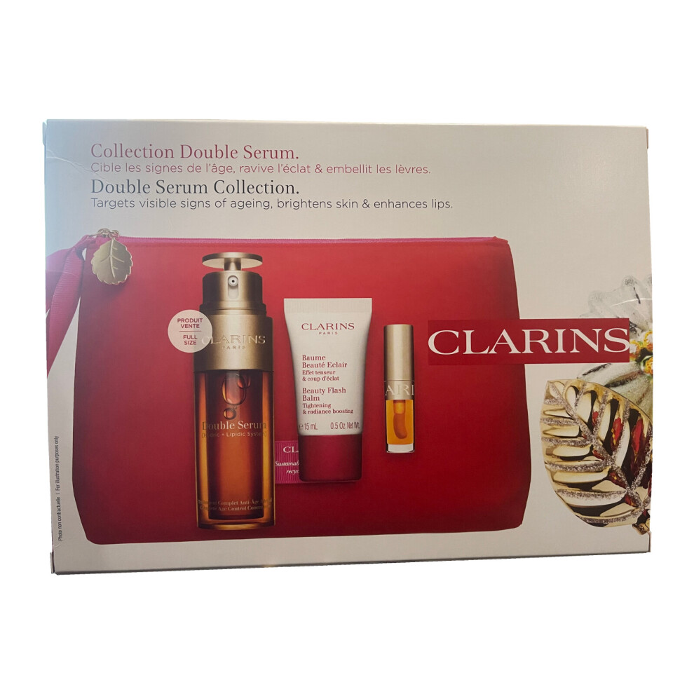 Clarins Double Serum Collection 3 Piece Set & Bag