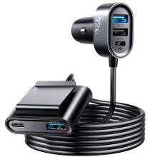Car Charger Adapter 5 Multi Ports Fast Usb Car Charger Front Back Seat Charging