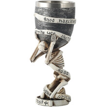 (Black, white) Personalised resin ghost head goblet, wine glass
