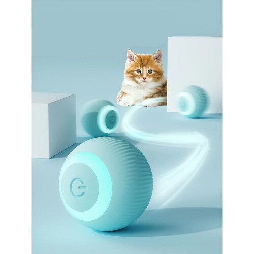 (BLUE) Smart rolling ball Electric cat ball toy 1