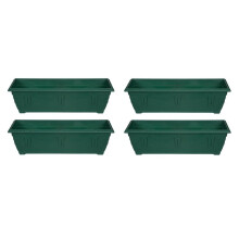 4 x 60cm Slim Plastic Venetian Window Box Trough Planter Green Colour