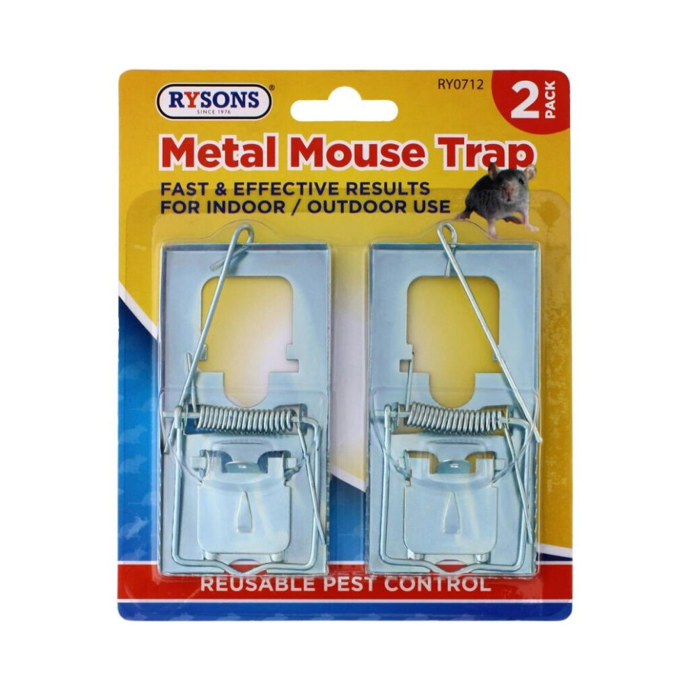 (2 Pack Metal Mouse Trap Small) Traditional Mouse Traps Mice Trap Rodent Traps Reusable Wooden & Metal Durable