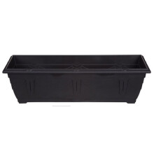 60cm Slim Plastic Venetian Window Box Trough Planter Plant Pot Black