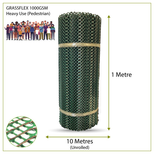(1000gsm - Heavy Pedestrian) Core Grass Flex Reinforcement Mesh (1m x 10m)