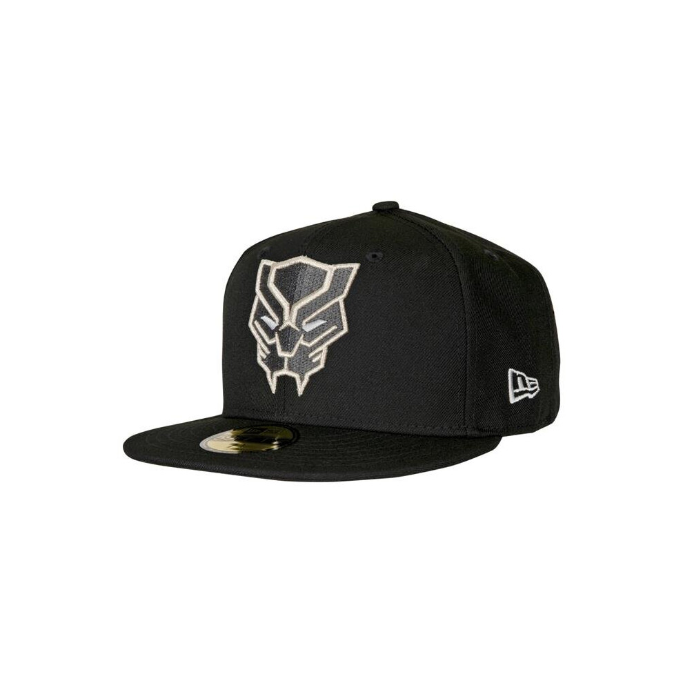 Black Panther 819336-75-8fitted Fitted Face Symbol Color Block New Era 59Fifty Hat - Size 7.625