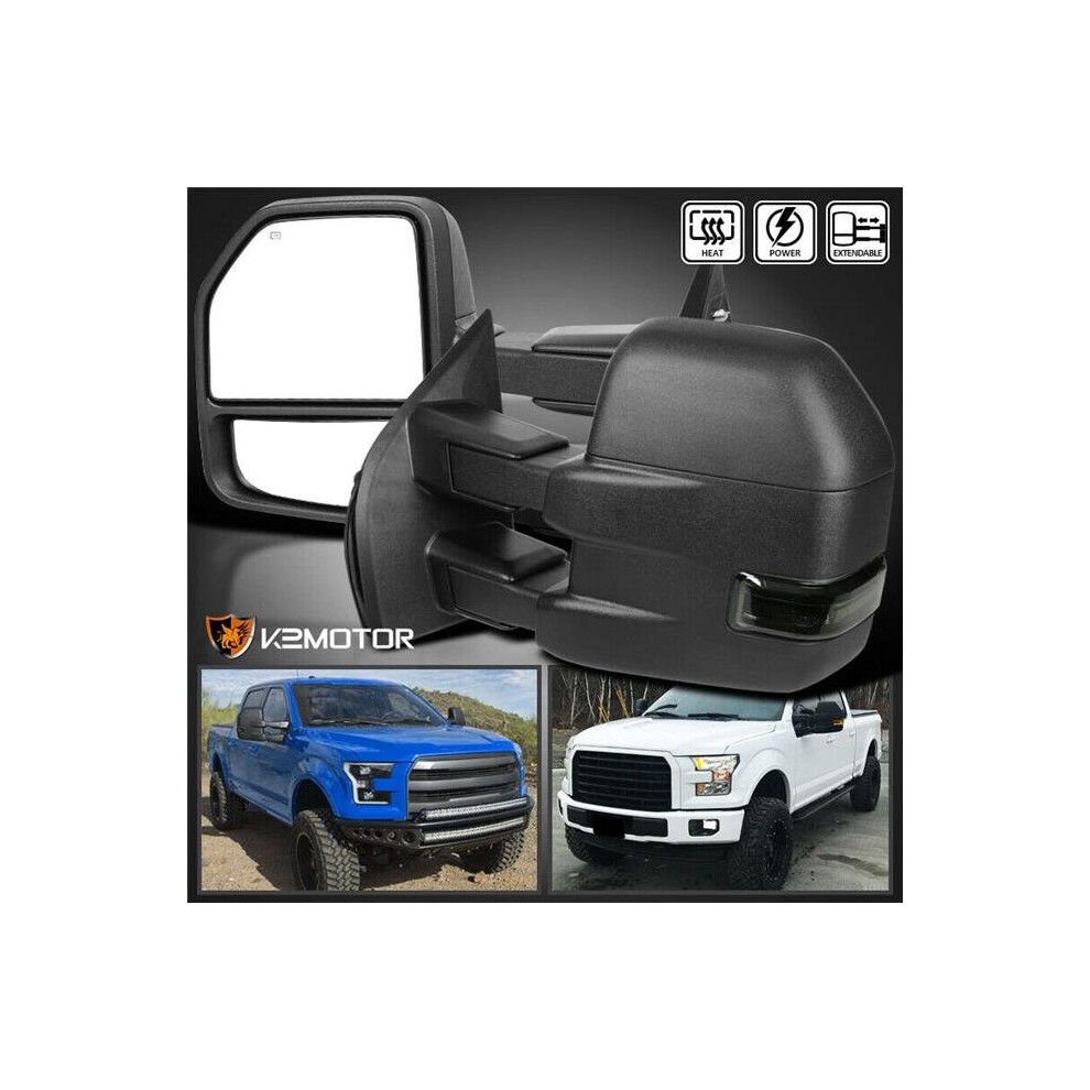 Towing Mirrors For 2015-2017 Ford F150 - Texture Black 752516049799