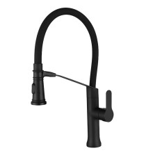 Stainless Steel Kitchen Faucet 360 Flexible Bendable Swivel Dual Spray Black Tap Mixer Model KPY-3155