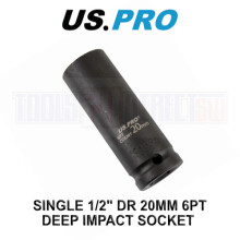 US PRO Tools 20mm 1/2" DR 6 Point Deep Impact Socket 3755