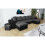 U-Shaped Corner Sofa Bed Grey and Black With 2 Footstools 1