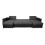 U-Shaped Corner Sofa Bed Grey and Black With 2 Footstools 4