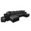 U-Shaped Corner Sofa Bed Grey and Black With 2 Footstools 2