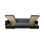 U-Shaped Corner Sofa Bed Grey and Black With 2 Footstools 3