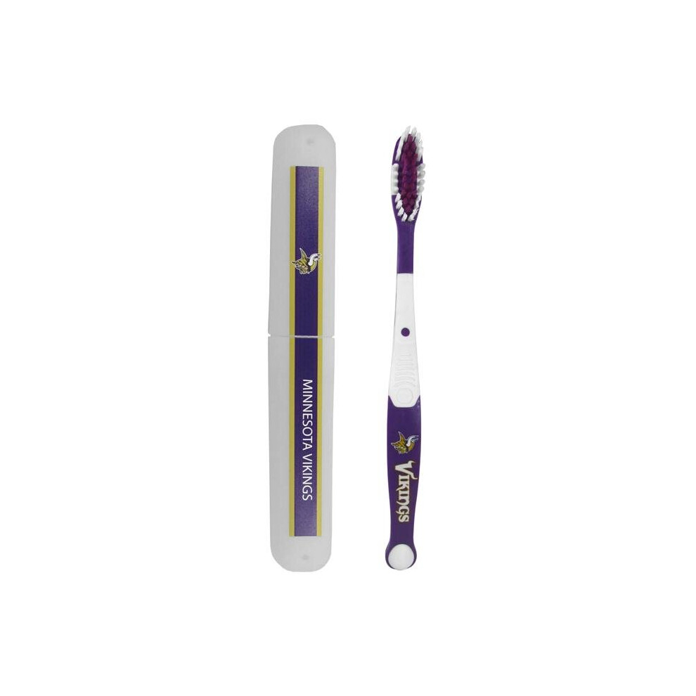 Siskiyousports Purple Siskiyou Ftbr165tbc Unisex Nfl Minnesota Vikings Toothbrush & Travel Case,