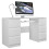 Large Desk Office White 6 Drawer Matt - KUBA 4