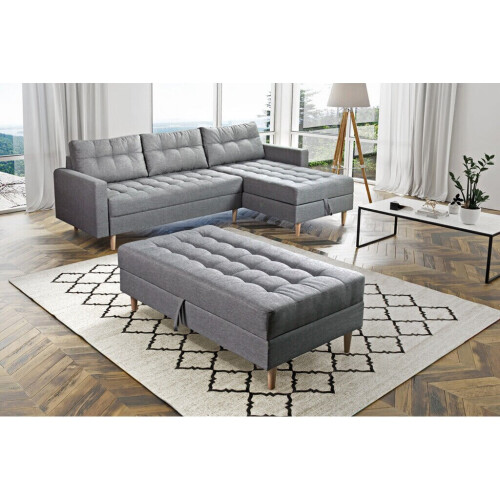 Oslo Corner Lounge Corner Sofa Bed with Ottoman on OnBuy