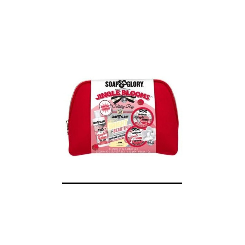 Soap & Glory Jingle Blooms Limited Edition Toiletry Bag Gift Set Red