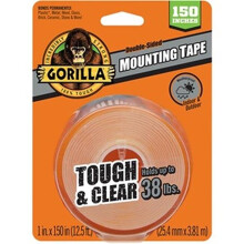 Gorilla GOR6036002 12.50 ft. x 1 in. Tough Mounting Tape, Clear - Extra Large