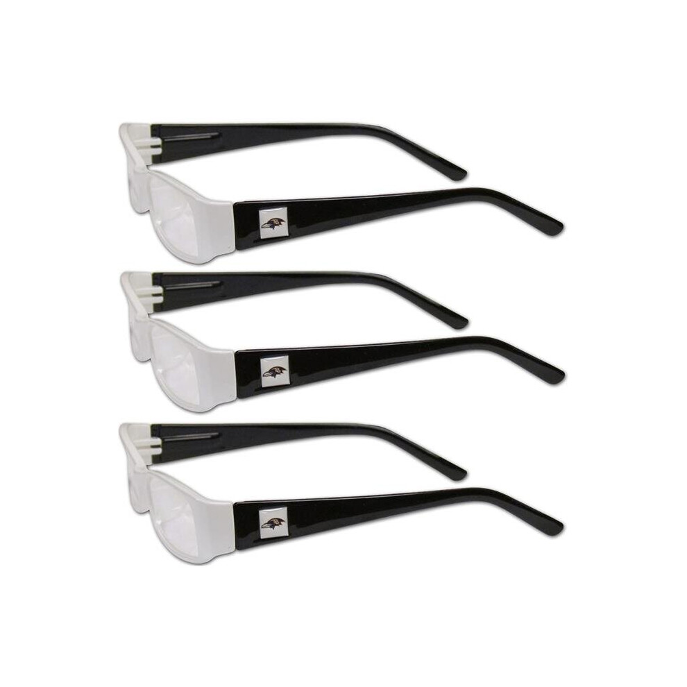 Siskiyou F3RGC180-2.50 NFL Baltimore Ravens Reading Glasses - Plus 2.50 - Pack of 3-image-OPC-PB9DJTJ-NEW