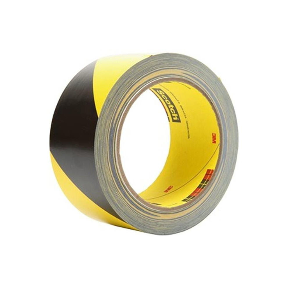 3M MMM57022 2 in. x 36 Yard Diagonal Stripe Safety Tape, Black & Yellow