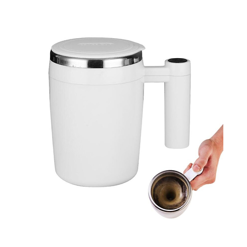 (White) Self Stirring Coffee Mug Automatic Mixing Magnetic Cup Rechargeable Mixer