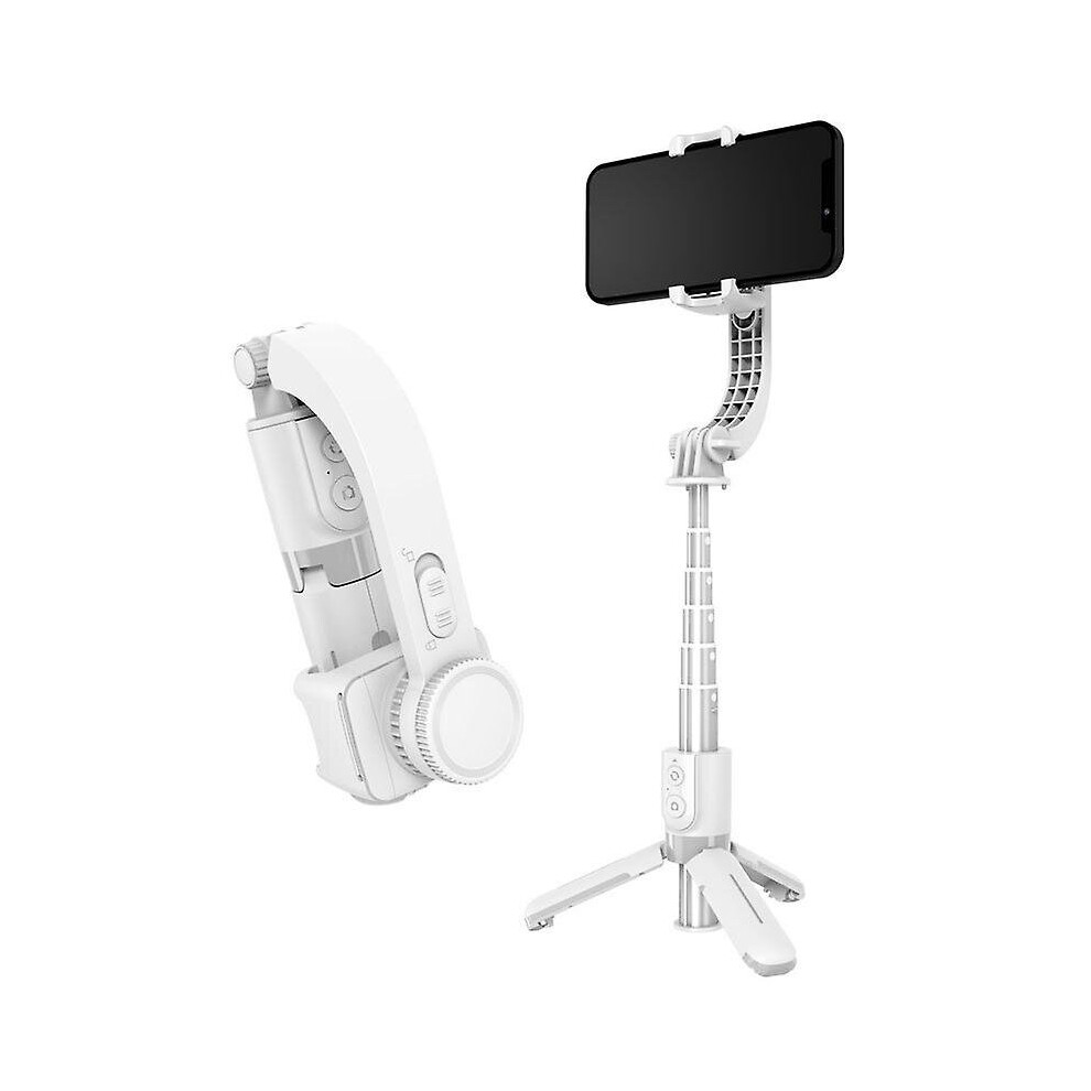 (White) Smartphone Gimbal Stabilizer Selfie Stick With Extendable Bluetooth Tripod For Iphone Android White 768671582620