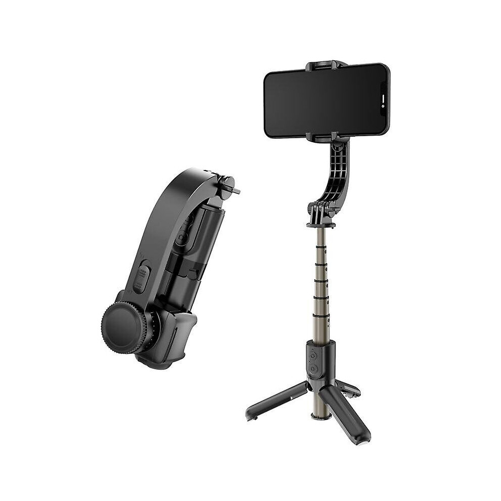 (Black) Smartphone Gimbal Stabilizer Selfie Stick With Extendable Bluetooth Tripod For Iphone Android Black 768671582651