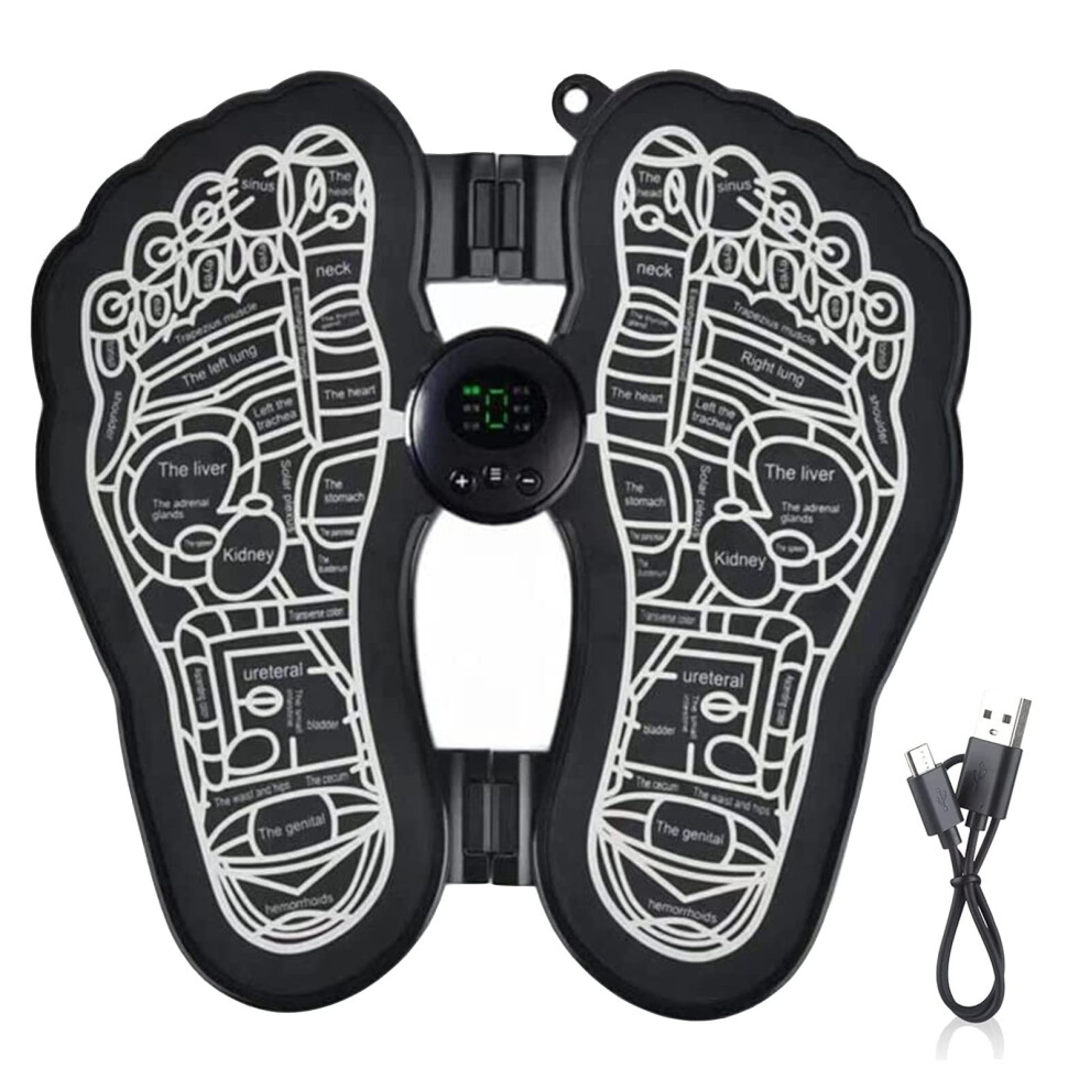 Black (Black) Electric Foot Massager Ems Feet Acupoint Stimulator Pad For Women Men