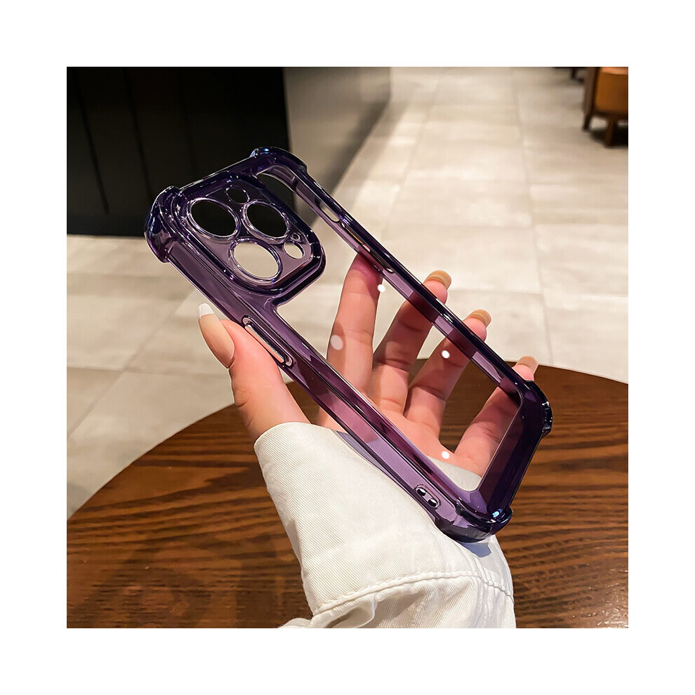(Violet Transparent, Iphone 14 Pro) Case For Iphone 14/14Pro/14Pro Max/14Max Air Cushion Drop Protection, Shockproof Transparent Clear Bumper Phone Ca Purple 944407557593